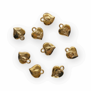 Bedeltje hartje met bloem 13x16mm - prijs per stuk