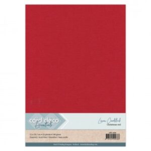 LKK-A434 Linen Cardstock A4 Christmas Red 10pcs
