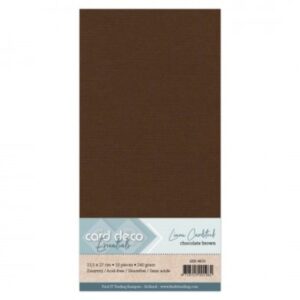 LKK-4K33 Linen Cardstock Square Chocolate Brown 10pcs