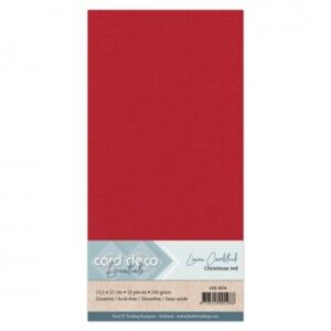 LKK-4K34 Linen Cardstock Square Christmas Red 10pcs