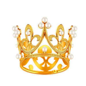 Kroon goud met parels kunststof