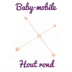 Houten baby mobile rond