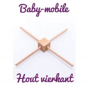 Houten baby mobile vierkant