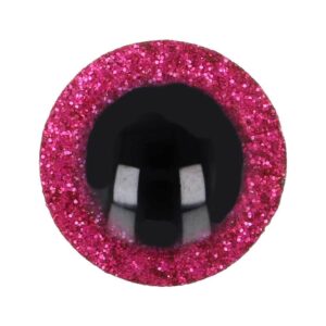 Veiligheidsoogjes Glitter 8mm Donkerroze (5 paar)