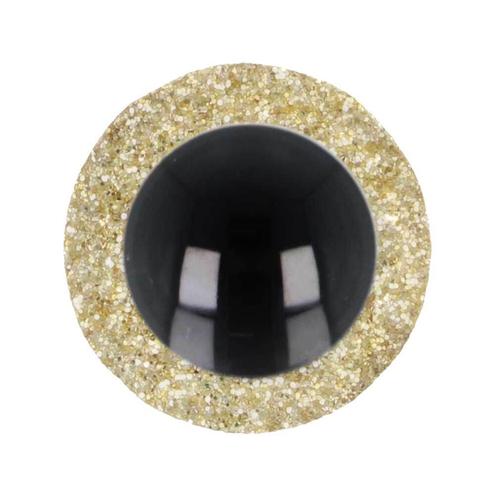 Veiligheidsoogjes Glitter 8mm Goud (5 paar)