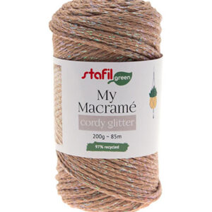 108064-04 Stafil Macrame Cordy Glitter 200gr 85mtr Camel