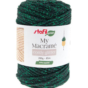 108064-14 Stafil Macrame Cordy Glitter 200gr 85mtr Dark Green