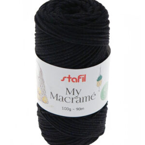 108073-24 Stafil Macrame Yarn 100gr 90mtr Black