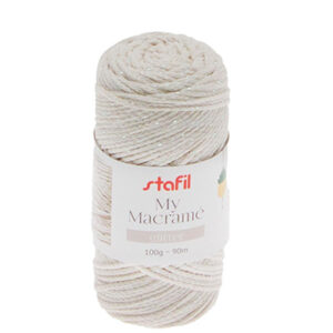 108074-02 Stafil Macrame Glitter 100gr 90mtr Cream