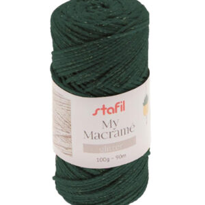 108074-14 Stafil Macrame Glitter 100gr 90mtr Dark Green