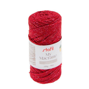 108074-22 Stafil Macrame Glitter 100gr 90mtr Red