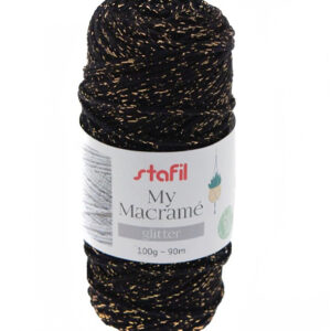 108074-24 Stafil Macrame Glitter 100gr 90mtr Black