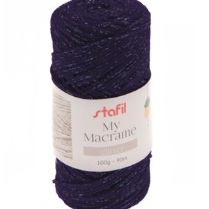 108074-25 Stafil Macrame Glitter 100gr 90mtr Dark Blue