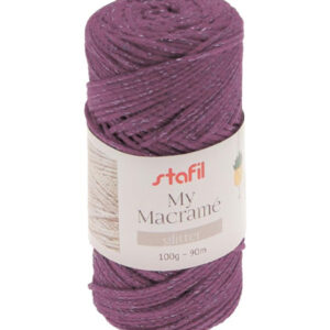 108074-26 Stafil Macrame Glitter 100gr 90mtr Plum
