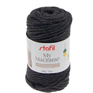 108075-12 Stafil Macrame Cordy 200gr 85mtr Anthracite