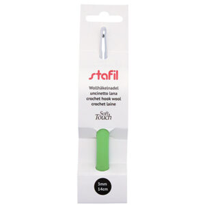 Wol haaknaald aluminium soft touch 14cm 3.00mm