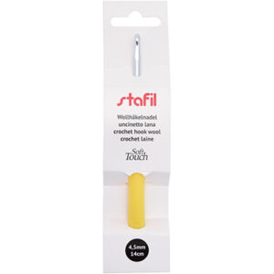 Wol haaknaald aluminium soft touch 14cm 4.50mm