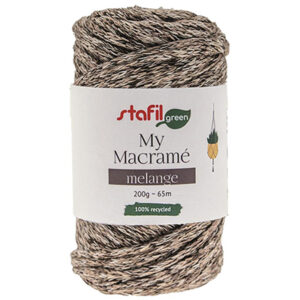 108200-02 Stafil Macrame Cordy Melange 200gr 65mtr Brownbeige