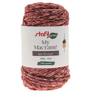 108200-03 Stafil Macrame Cordy Melange 200gr 65mtr Red