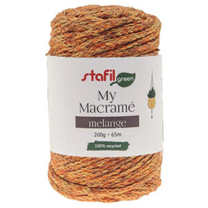 108200-04 Stafil Macrame Cordy Melange 200gr 65mtr Orange