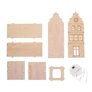 4022-02 Stafil Wooden Houses DIY kit with LED 66x15x55cm