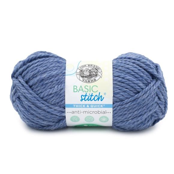 Lion Brand Basic Stitch Antimicrobial Thick & Quick Yarn Bluestone