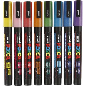 274899 Posca Marker 0,9-1,3 mm glitterkleuren 8 stuks