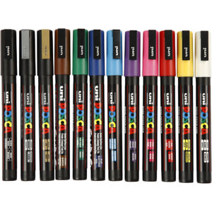 274900 Posca Marker 0,9-1,3 mm fijn diverse kleuren 12stuks