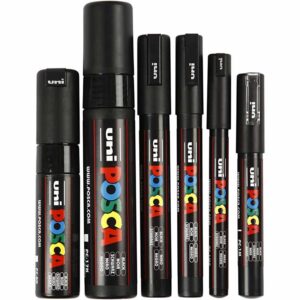 279900 Posca Marker 0,7-1,5 mm zwart 6stuks