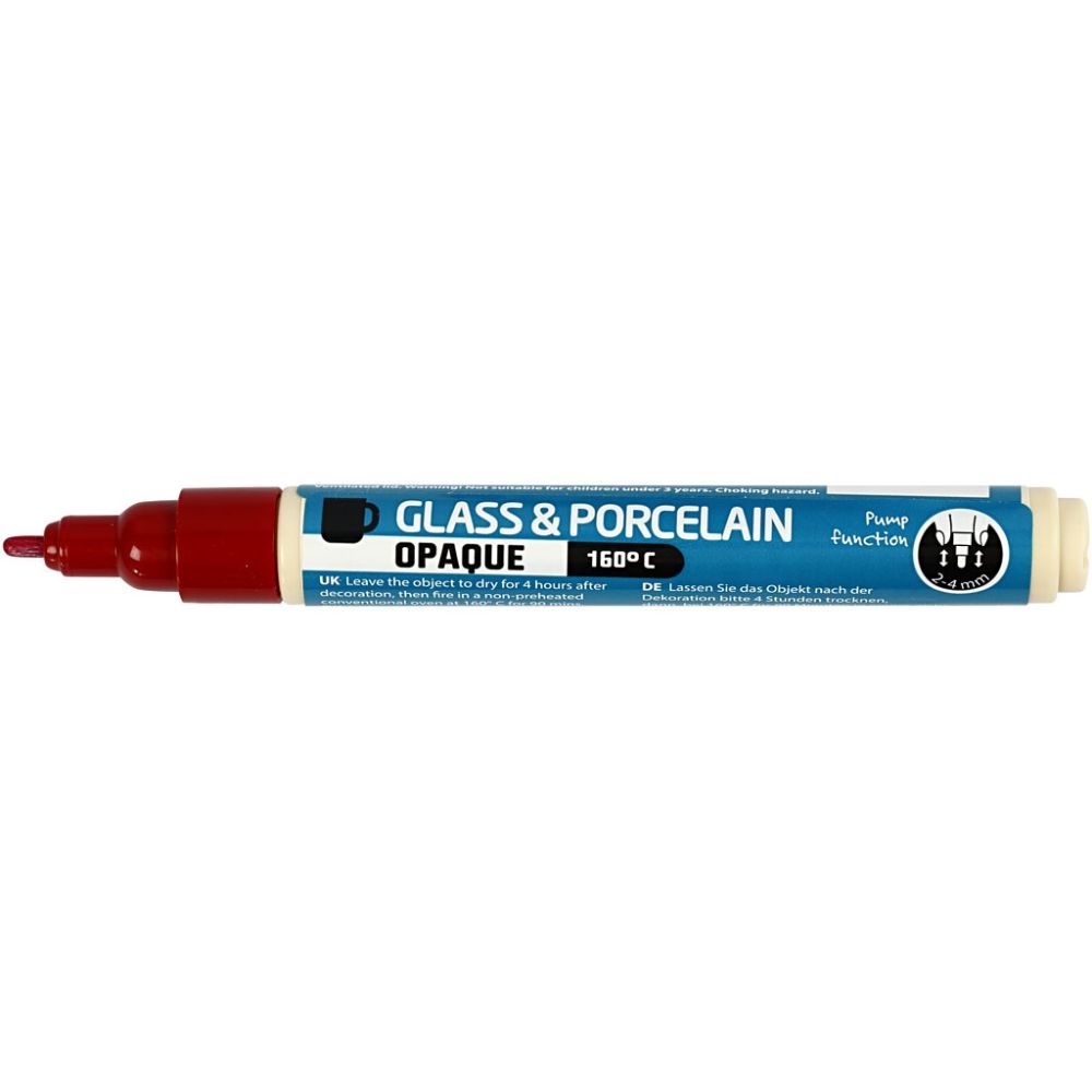 31327 Glas- en porseleinstift 2-4 mm dekkend donkerrood - Afbeelding 3