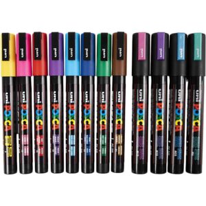 384116 Posca Marker 0,9-1,3 + 2,5 mm diverse kleuren 12div