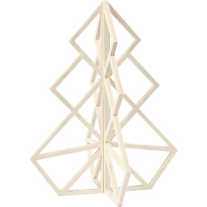 Houten Kerstboom geometrisch design 40 cm hoog