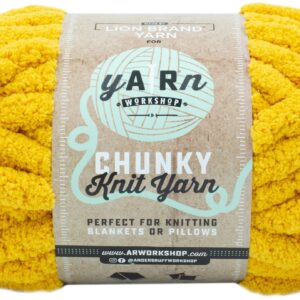Lion Brand Yarn Chunky Knit Yarn Mustard