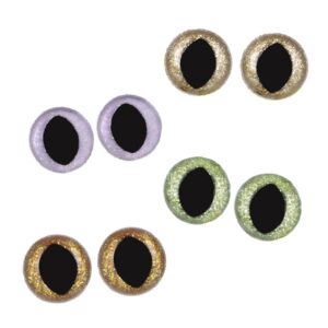 Veiligheidsogen kattenogen glitter 12mm, 15mm, 18mm doos met 48 stuks